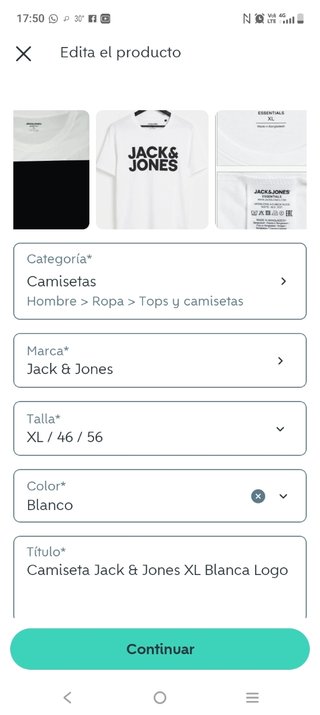 Camiseta Jack & Jones XL Blanca Logo