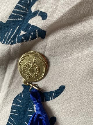 Lote 2 medallas deportivas con cinta azul