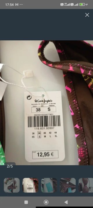 Bikini El Corte Inglés 3 piezas Talla S/36