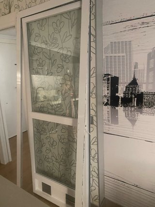 Puerta lavadero aluminio blanca