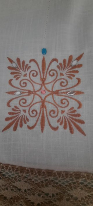 Delantal antiguo bordado traje regional
