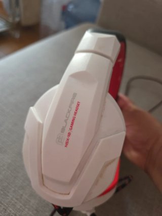 Auriculares gaming azul y blanco