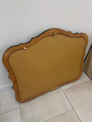 Espejo antiguo madera verde y dorado