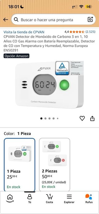 Detector CO CPVAN 3 en 1