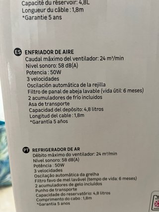 Enfriador de aire Equation 50W 4.8L