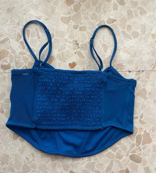 Top Corsé Azul Stradivarius Talla M