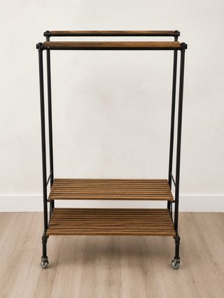 Burro percha metal y madera
