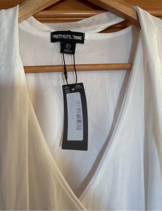 Vestido largo blanco PrettyLittleThing Talla XS