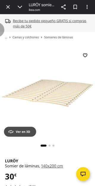 Base de cama Ikea y somier de láminas.