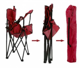 2 Sillas Plegables Rojas 50x50x80cm
