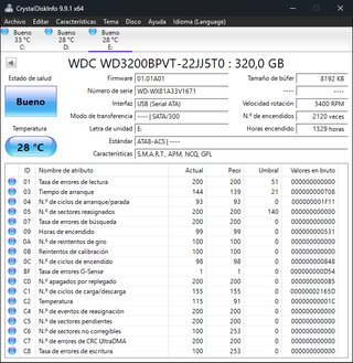 Disco Duro 2.5" SATA WD Blue 320GB para Portátil
