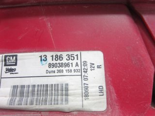 PILOTO TRASERO DERECHO OPEL CORSA D 89038961A 1383260