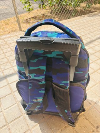 Mochila Totto Camuflaje Azul y Verde