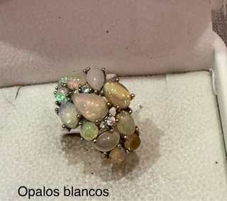 Anillos minerales plata 925 ajustables elige