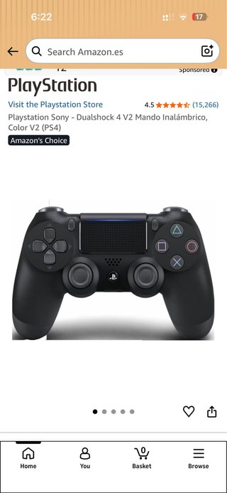 Mando Dualshock 4 V2 Playstation Negro