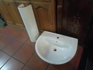 Lavamanos con pie / pedestal de porcelana