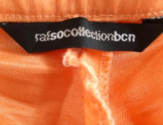 Traje pantalón lino y seda naranja pastel
