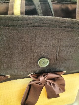 Bolso de mano mujer marrón y beige
