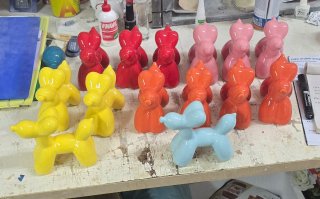 Cagnolino Palloncino Ceramica Decorazione