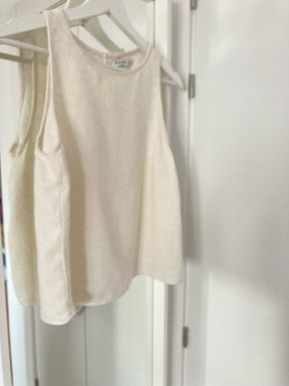 Camisa sin mangas beige S Stradivarius