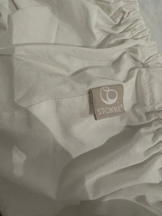 Sabana bajera original mini cuna Stokke blanca x 3