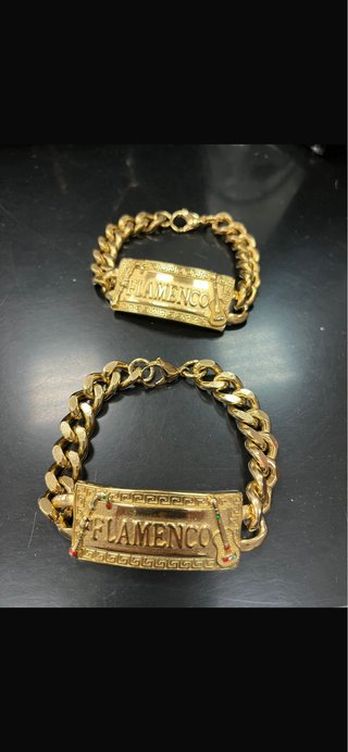 Pulsera Acero Bañado Oro Flamenco