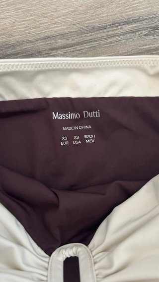 Bañador Massimo Dutti blanco y marrón
