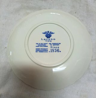 Piatto Porcellana Laveno Decorazione Blu