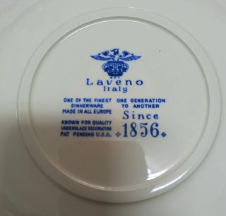 Piatto Porcellana Laveno Decorazione Blu