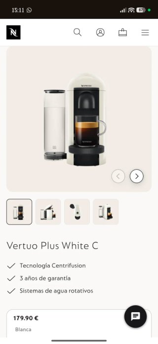 Cafetera Nespresso Vertuo Plus Blanca