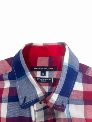 Camisa Spagnolo Cuadros Rojo y Azul Talla M