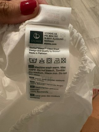 Sábana bajera cuna Stokke blanca (ovalada)