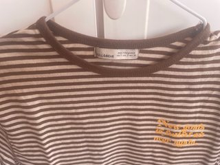 Camiseta Pull&Bear rayas marrón y beige Talla S