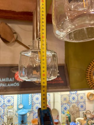 Lámpara Vintage Cromada 3 Luces Años 70. Antigua