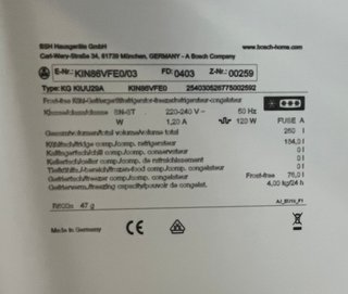 Frigorífico Integrable Bosch con Garantía 2027