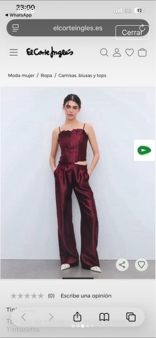 Conjunto Tintoretto Top y Pantalón Burdeos