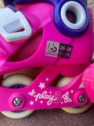 Patines Oxelo Niña Talla 26-28 Rosa/Morado