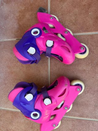 Patines Oxelo Niña Talla 26-28 Rosa/Morado