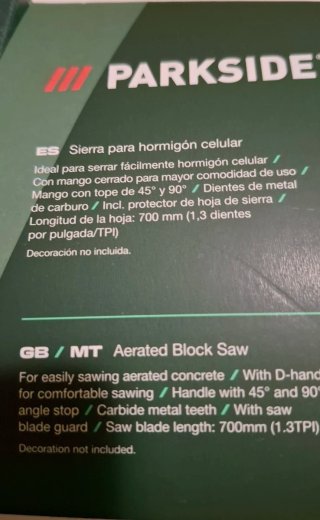 Sierra Parkside para hormigón celular