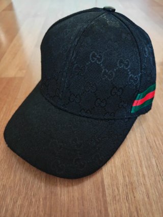 Berretto Gucci Nero con Strisce Verde e Rosse