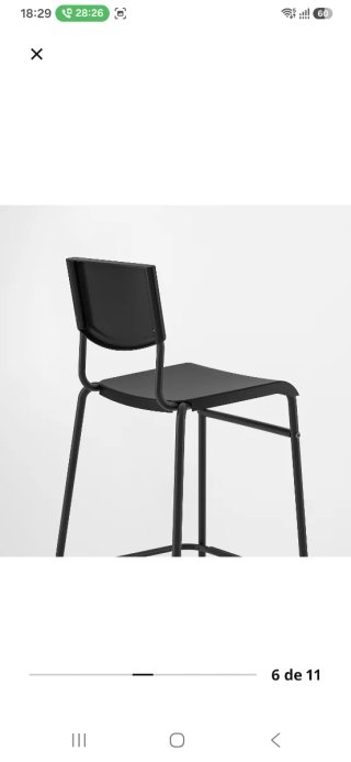 Taburete IKEA STIG Negro Nuevo (3 uds.)