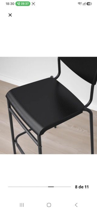 Taburete IKEA STIG Negro Nuevo (3 uds.)