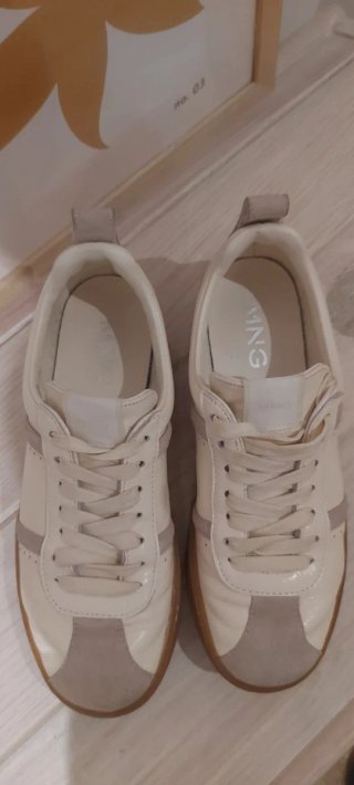 Zapatillas Mango Mujer Beige/Blanco
