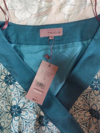 Vestido cóctel azul y verde