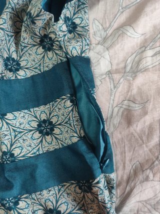 Vestido cóctel azul y verde