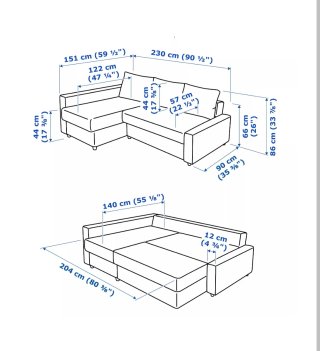 Sofá Cama Chaise Longue Gris Ikea