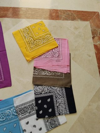 Lote 10 pañuelos bandana algodón varios colores