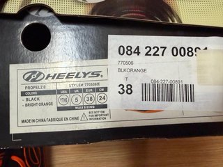 Heelys Propel 2.0 Talla 38 Negro/Naranja