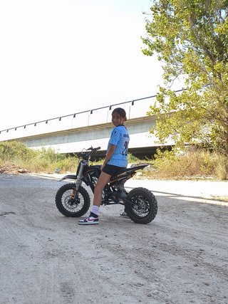 Mini Moto Cross Eléctrica Negra/Naranja
