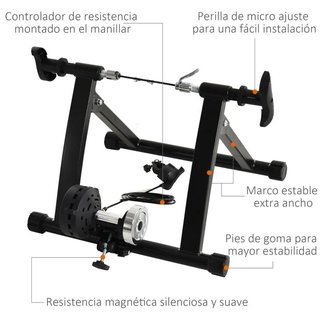Rodillo Bici Magnético Ajustable 5 Niveles Negro
